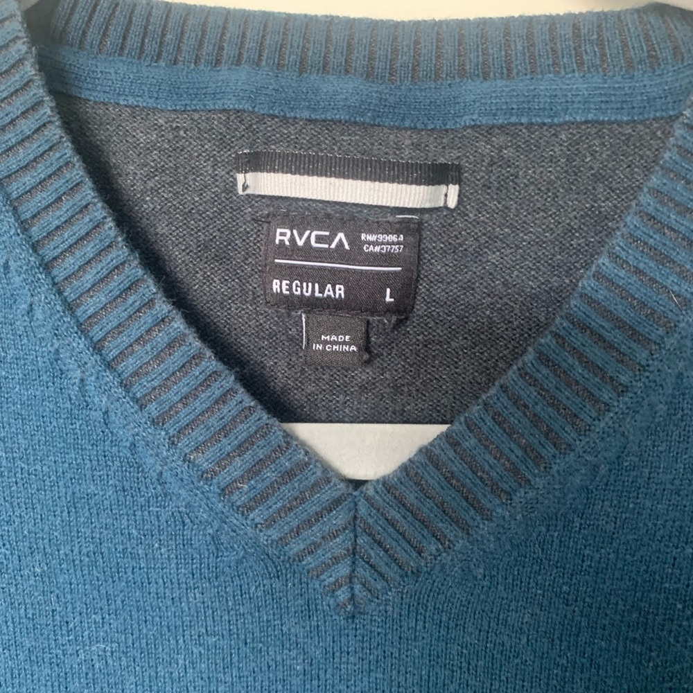 Navy blue RVCA sweater. Size Large. - Picture 2 of 3
